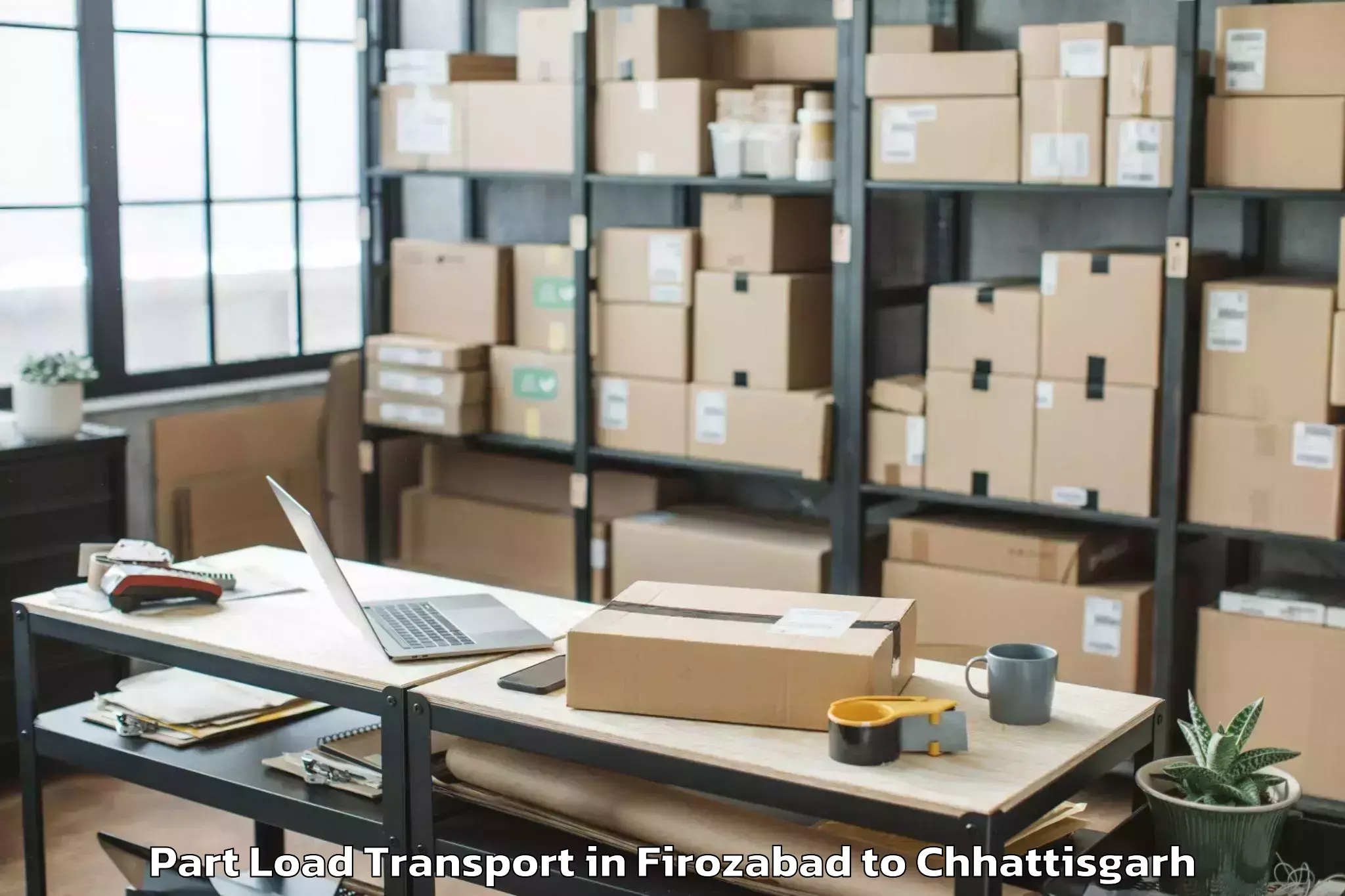 Affordable Firozabad to Kawardha Part Load Transport